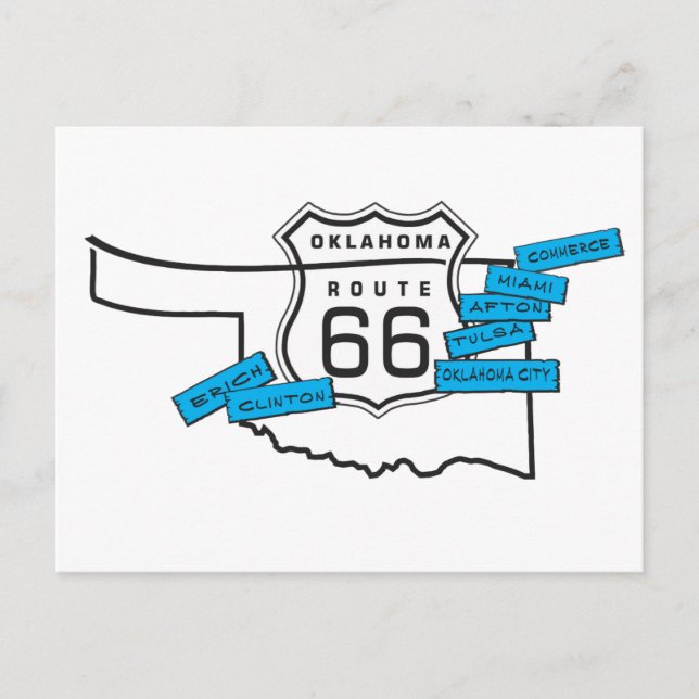 route 66 Oklahoma carte postale (Devant)