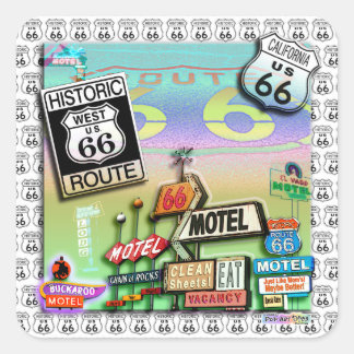 ROUTE 66 STICKERS Carrés par PopArtDiva