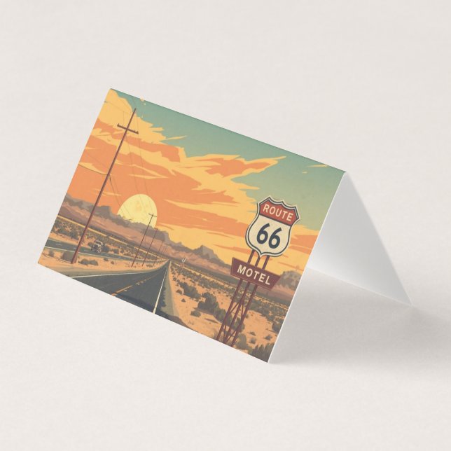Route 66 Sunset Vintage Road Travel Art (Front)