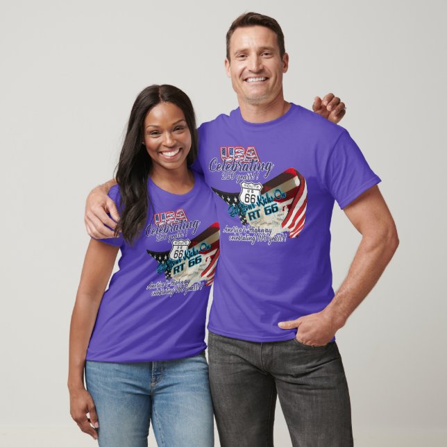 Route 66 USA250 drapeau  t-shirt (Unisexe)