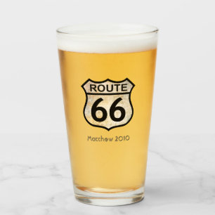 Route 66 Verre sans votre nom, date ou autre texte