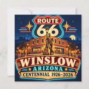 Route 66 Winslow Arizona Centenaire Nuits Néon