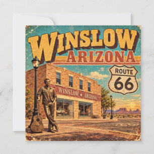 Route 66 Winslow Arizona Rue principale vintage