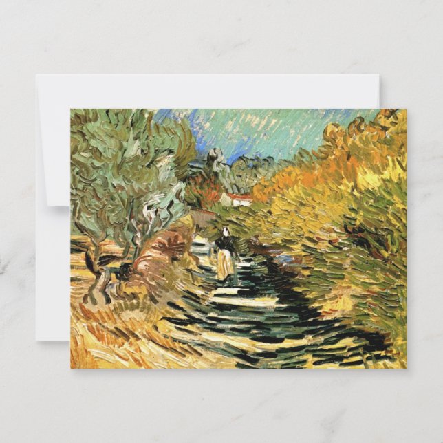 Route à St Remy avec figure par Vincent van Gogh (Devant)