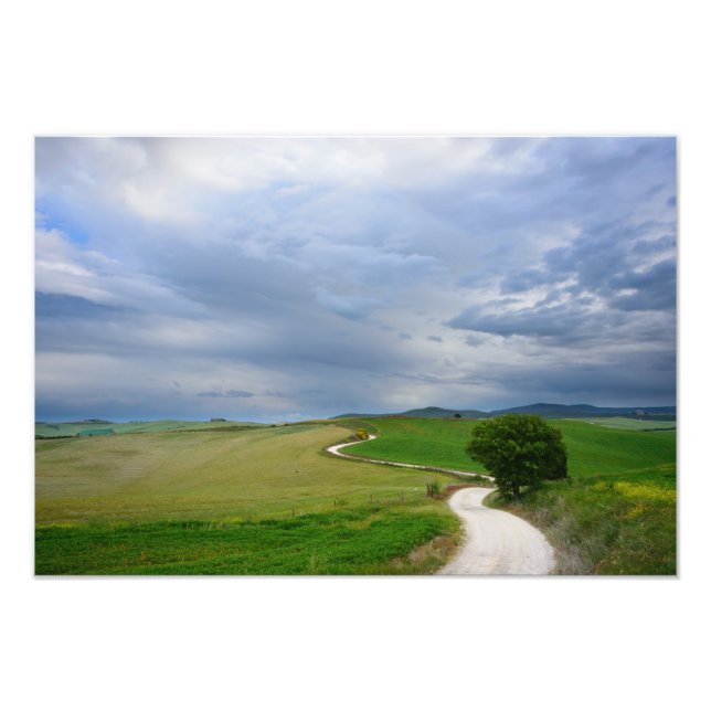 Route courbe vers une photo de destination imprime (Devant)