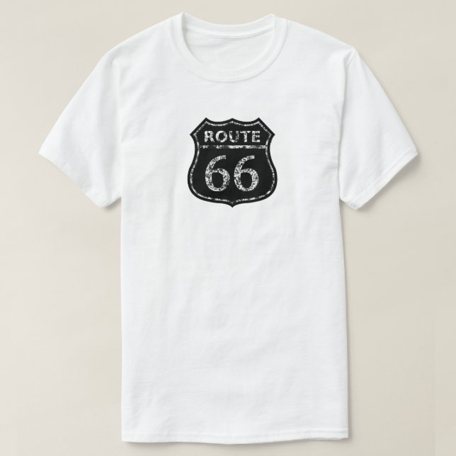 ROUTE HOMME 66 GRUNGE NOIR SIGNE T-shirt Ringer (Design devant)