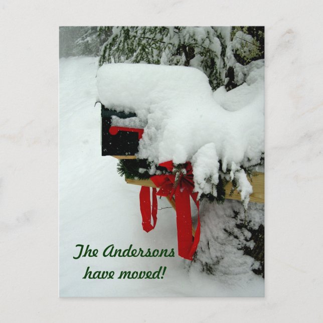 Route postale Nouvelle adresse Faire-part d'hiver (Devant)