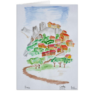 Route vers la forteresse de Corte Corse, France