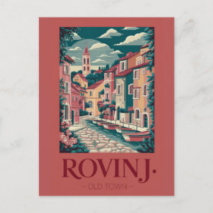 Rovinj Croatie Carte Postale Vintage Voyage Repère