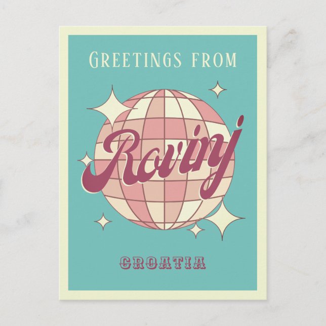 Rovinj Croatie Hrvatska Retro Carte postale Vintag (Devant)