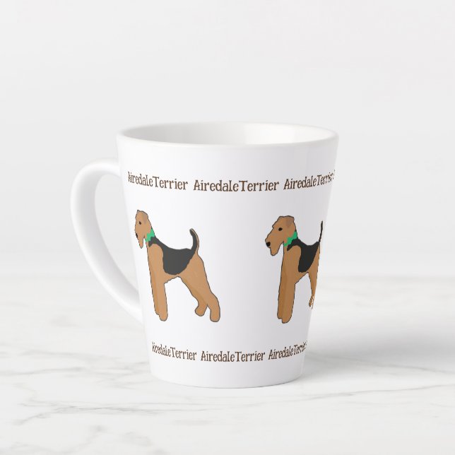 Roy Mocchi Bruno♥Latte Mug Airedale Terrier coffee (Angle gauche)