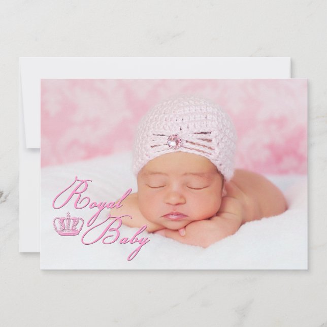 Royal Baby Pink avec Faire-part de naissance de co (Devant)