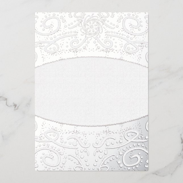 Royal Batik Floral Faire-part de mariage Dusty Gre (Recto)