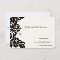 Royal Black Mariage damassé RSVP