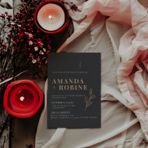 Royal Black Minimaliste Faire-part de mariage