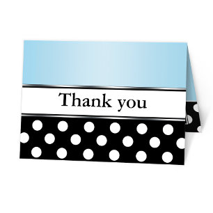 Royal Black Polka Dot Blue Merci Cartes