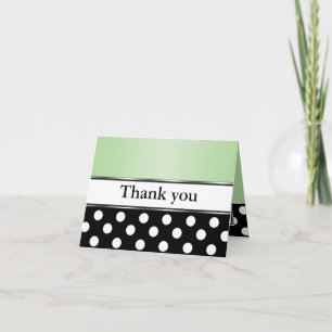 Royal Black Polka Dot Green Merci Cartes