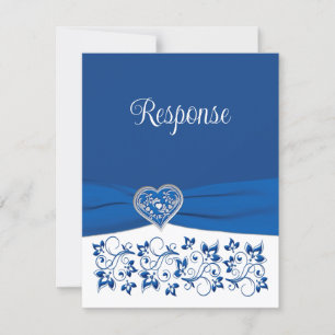 Royal Bleu, Coeur blanc de l'amour Mariage carte R