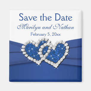Royal Bleu et Blanc Mariage Favor Magnet