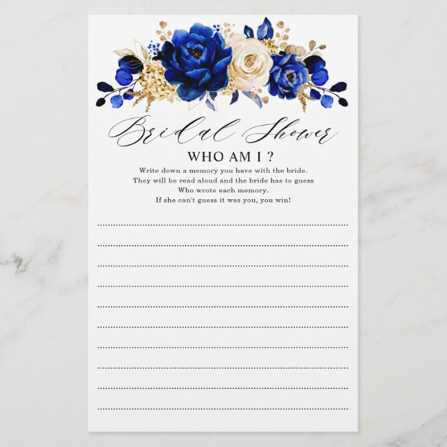 Royal Bleu Jaune Or Métallo Qui Suis-Je Jeu (Devant)