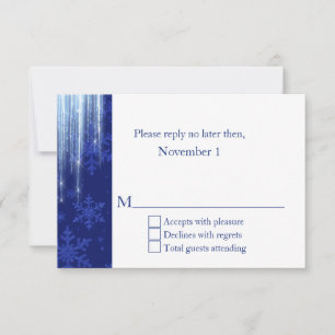 Royal Blue avec Icicles Mariage d'hiver RSVP