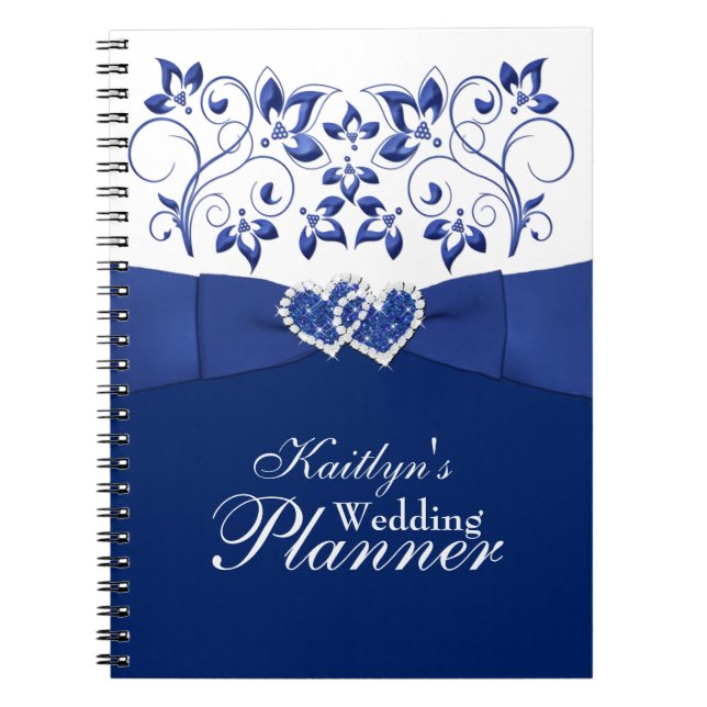 Royal Blue, Blanc Coeurs joints Carnet floral 2 (Devant)