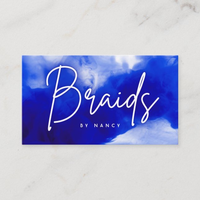 Royal Blue Braids Fumée et Carte de visite de néon (Devant)