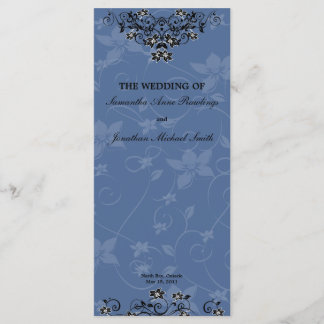 Royal Blue Chandelier Floral Wedding Programme