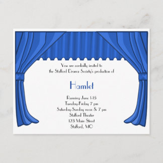 Royal Blue Drama and Theatre Invitation