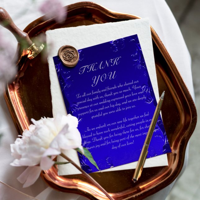 Royal Blue Elegant Wedding Merci (Créateur téléchargé)