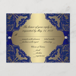Royal Blue et Gold Wedding RSVP
