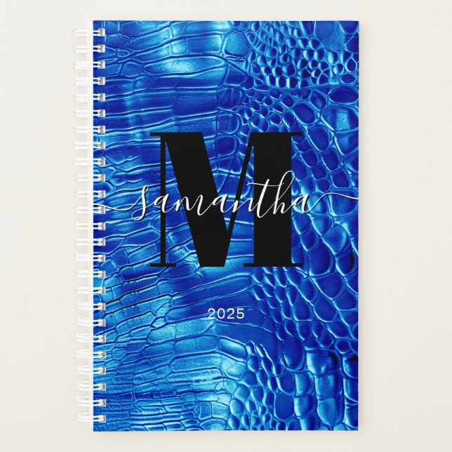 Royal Blue Faux Cuir Signature Monogramme 2025 (Devant)