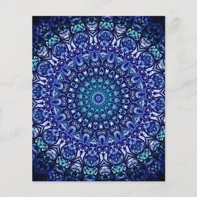 Royal Blue Floral Damask (Devant)