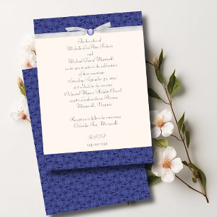 Royal Blue Florentine Faire-part de mariage