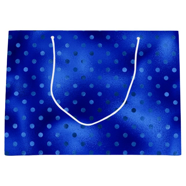 Royal Blue Foil Hanoukka Grand sac cadeau (Devant)