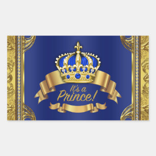 Royal Blue Gold Prince Étiquette bouteille d'eau