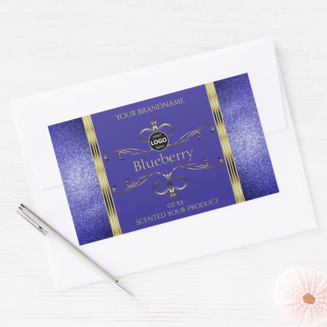 Royal Blue Gold Produit Étiquette Parties scintill (Enveloppe)