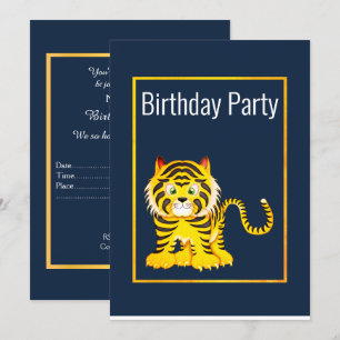 ROYAL BLUE JAUNE ANNIVERSAIRE INVITATION DU PARTI