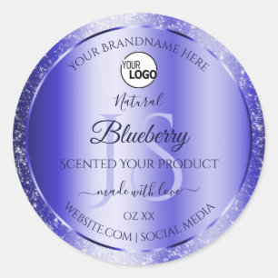 Royal Blue Parties scintillant Produit Étiquettes