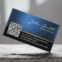 Royal Blue QR code Chauffeur Carte de visite
