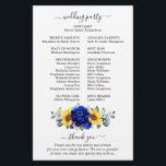 Royal Blue Rustic Sunflower Programme de mariage m<br><div class="desc">Élégant et moderne programme de mariages campagnards rustiques avec tournesol jaune vif, pivoines bleues royales, souffle bébé, cadre floral gypsophila / couronne avec feuilles eucalyptus. S'il vous plaît trouver d'autres modèles et variantes de mon magasin "blissweddingpaperie". Et n'hésitez pas à me contacter pour plus de personnalisation ou de correspondance d'articles....</div>