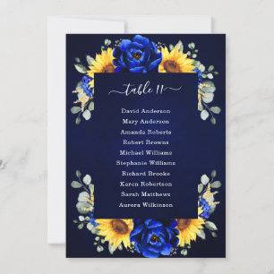 Royal Blue Rustic Tournesol moderne Carte I