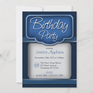 Royal Blue Sapphire : Invitations de fête d'annive