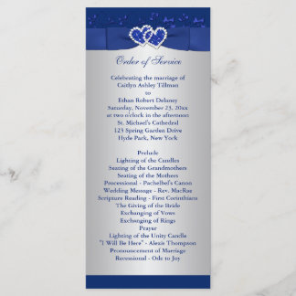 Royal Blue, Silver Floral Hearts Programme de mari