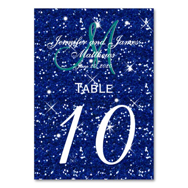 Royal Blue Starry Mariage de nuit Numéro de table  (Par défaut)