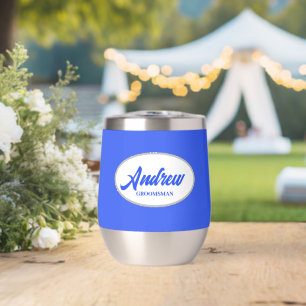 Royal Blue Stylisé Nom Mariage Groomsman