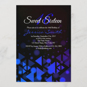 Royal Blue Sweet 16 Invitation de fête