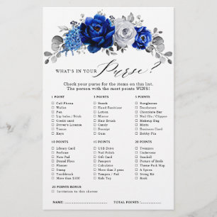 Royal Blue White Silver Floral Fête des mariées Je