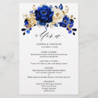 Royal Blue Yellow Gold Mariage menu