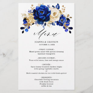 Royal Blue Yellow Gold Mariage menu